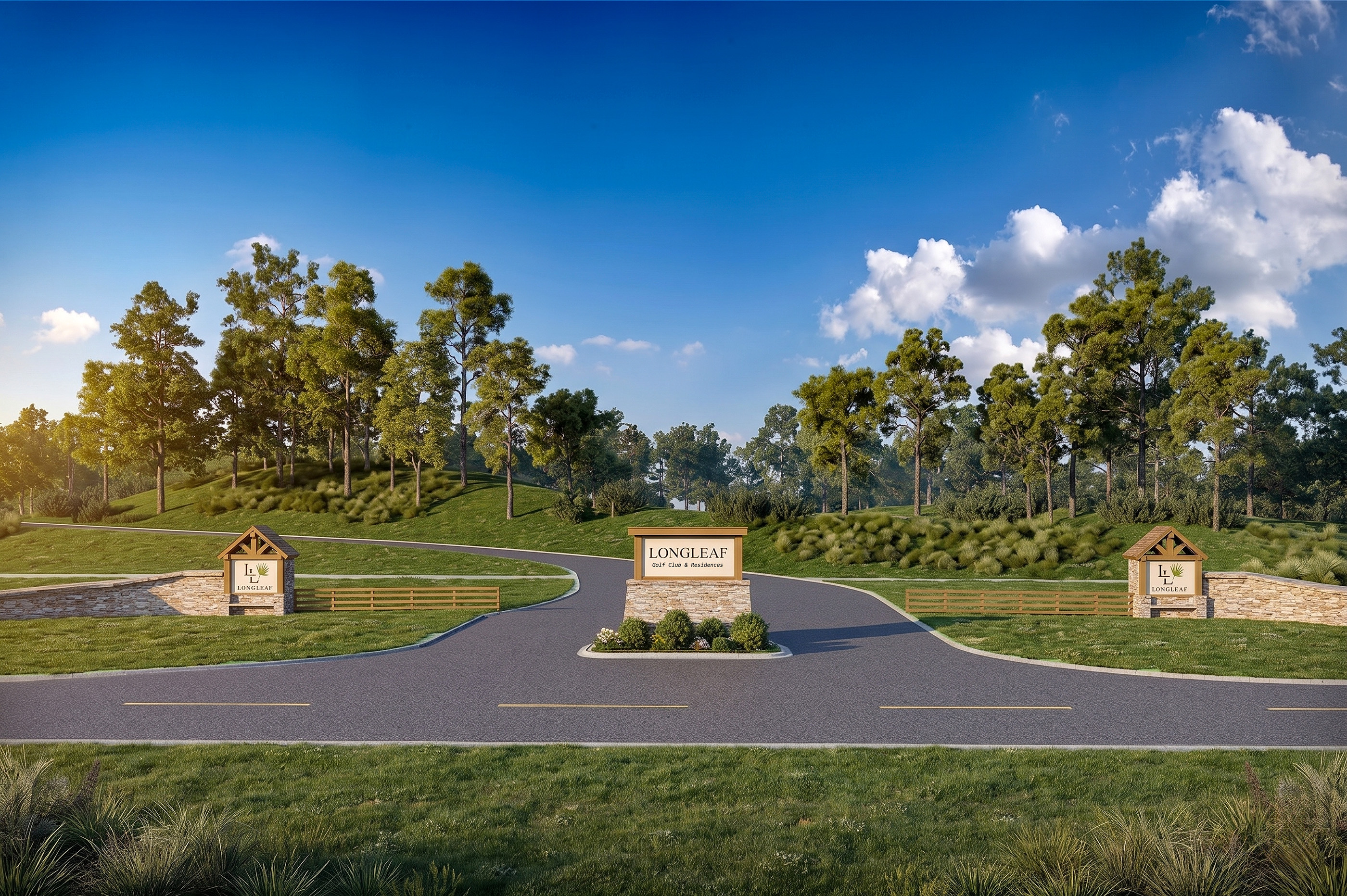 Artist's rendering: the planned entrance to Longleaf