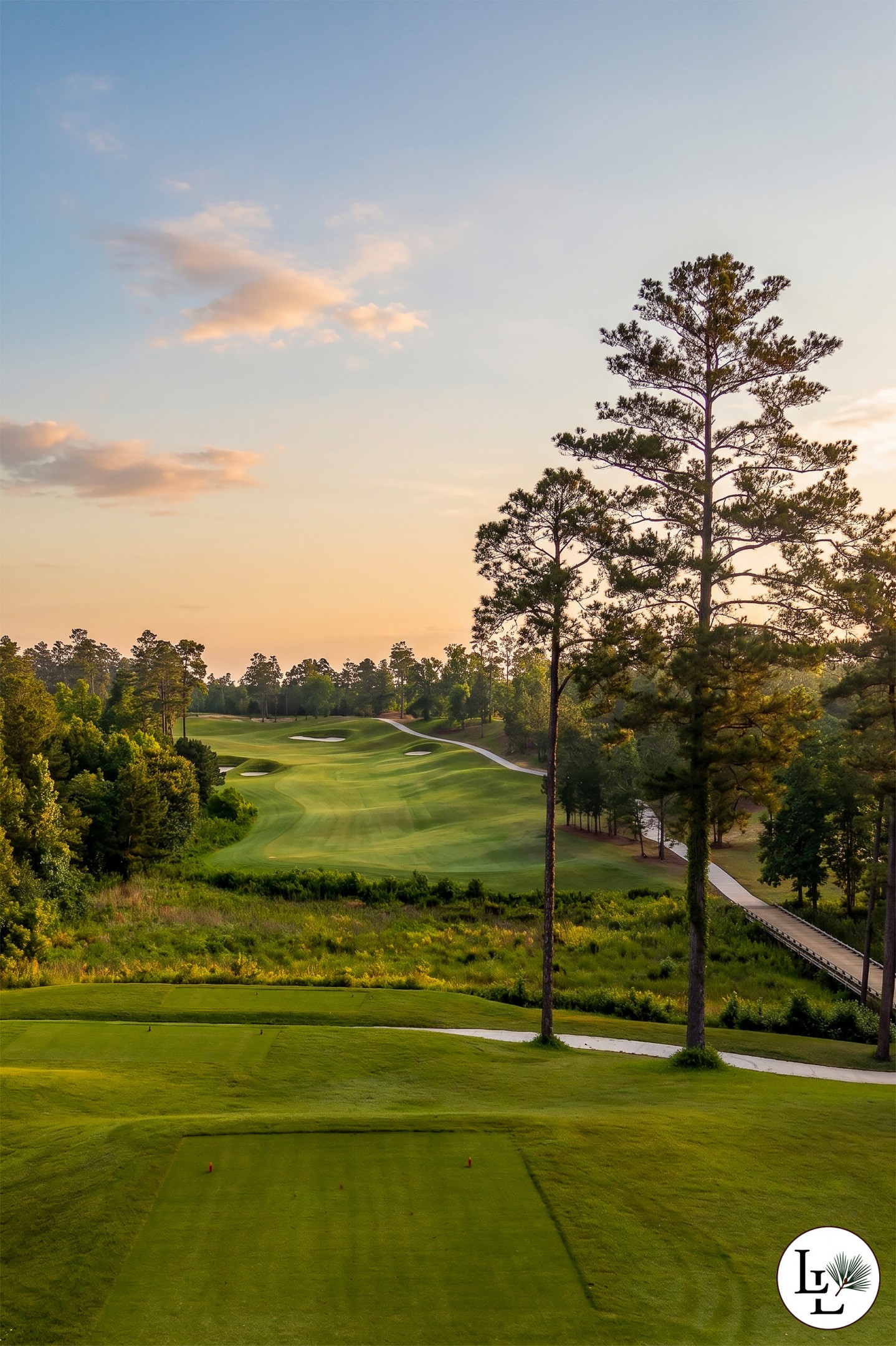 The view down the fairway from a Longleaf tee box