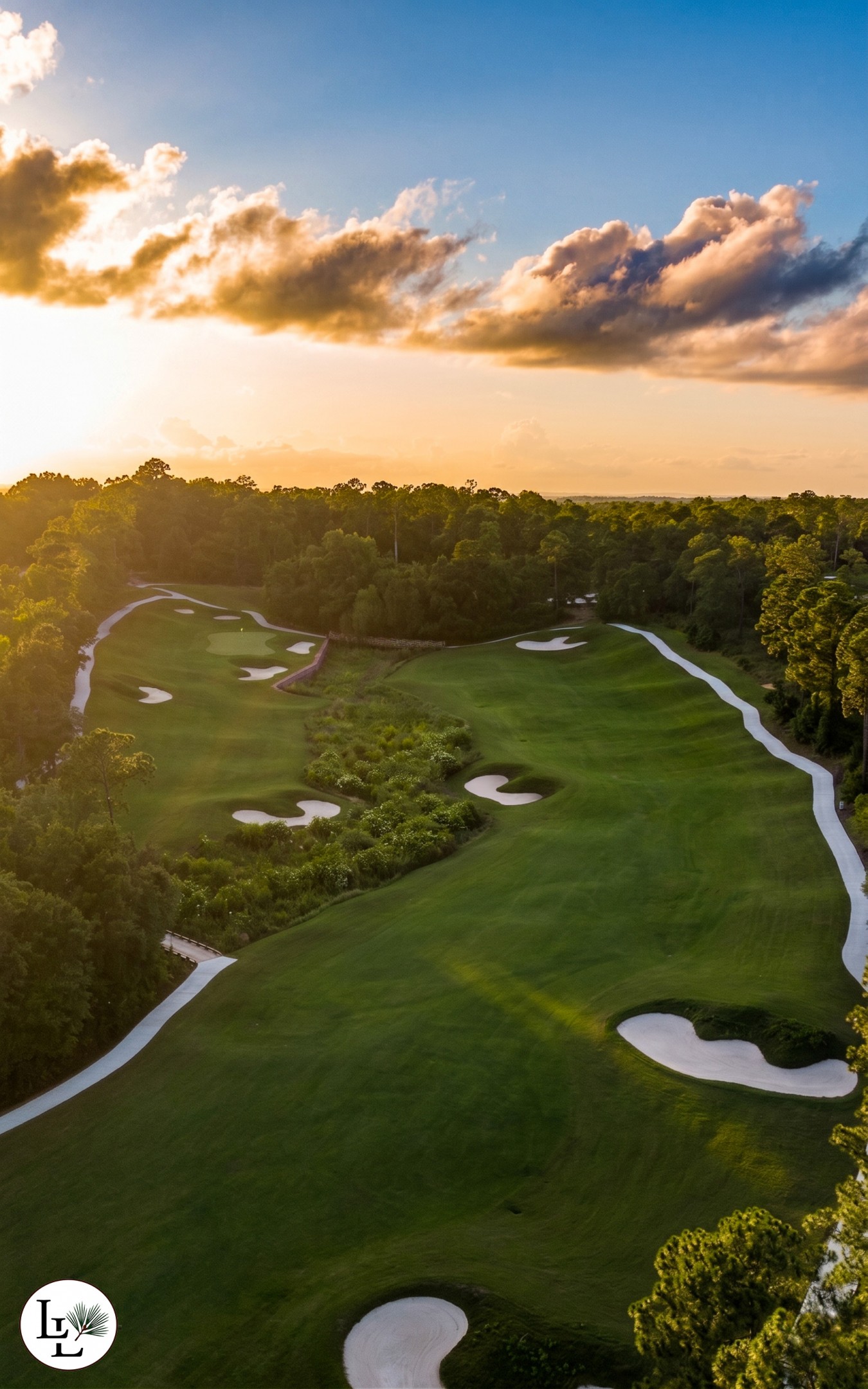 The approach to the fifteenth green at Longleaf